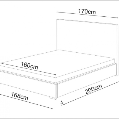 FLEK 6 franciaágy 160x200 - fekete