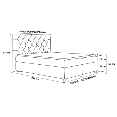 MAXIMO elegáns ágy 200x200 - világos bézs + INGYENES topper