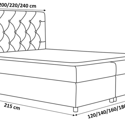 MAXIMO elegáns ágy 200x200 - fekete + INGYENES topper