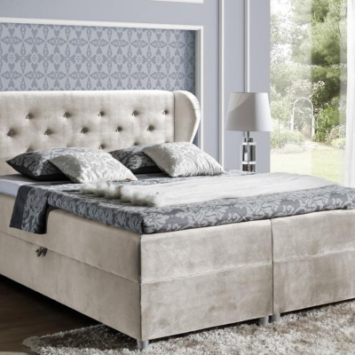 PADMA boxspring ágy 200x200 - bézs+ INGYENES topper