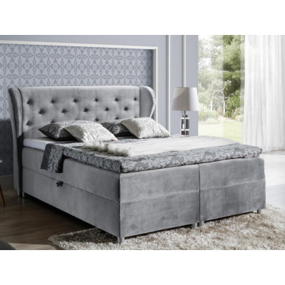 PADMA boxspring ágy 200x200 - szürke+ INGYENES topper