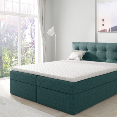 IVANA 1 kárpitozott boxspring ágy 120x200 - kék + INGYENES topper