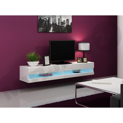 ASHTON NEW 180 TV-asztal - fényes fehér
