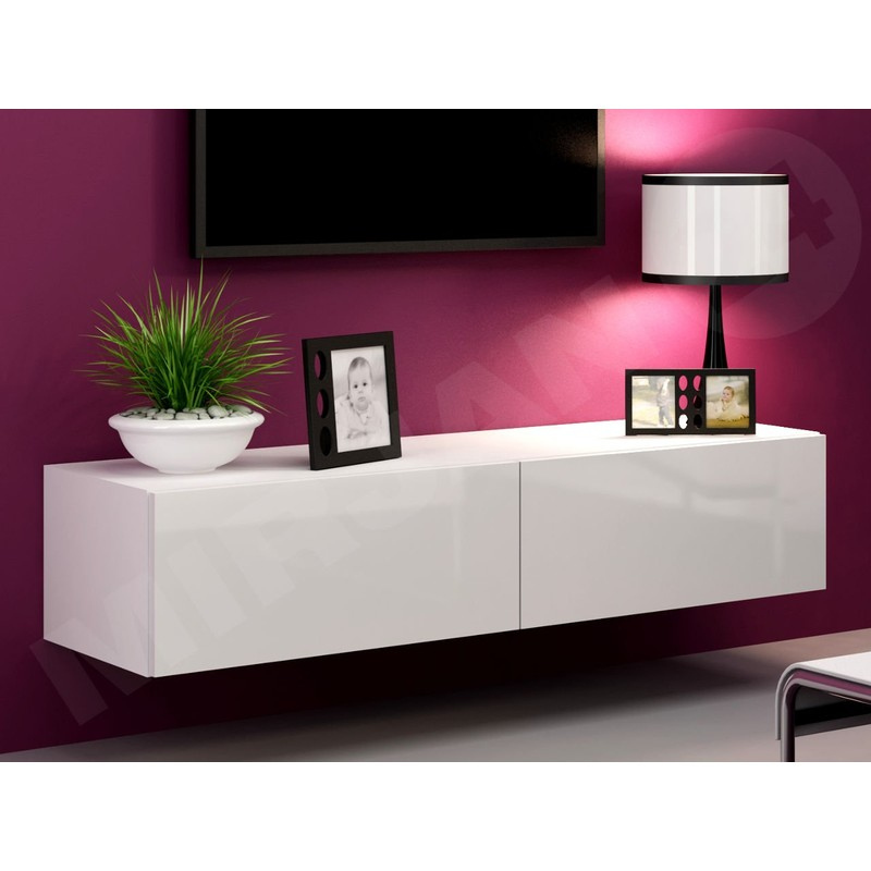 ASHTON 140 TV-asztal - fényes fehér