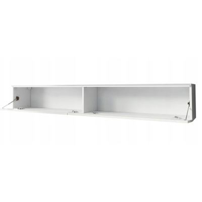 WILLA D TV-szekrény 180 cm LED világítással - beton / fényes fehér