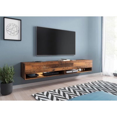 WILLA A TV-szekrény 180 cm RGB LED világítással - barna