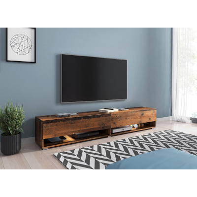 WILLA A TV-szekrény 180 cm RGB LED világítással - barna
