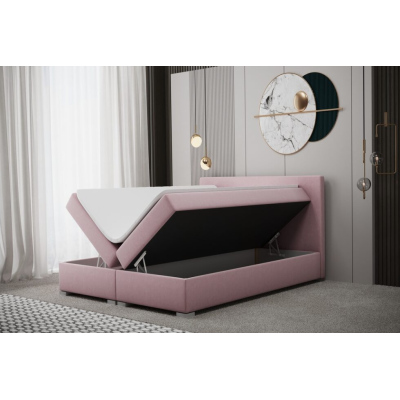 LEONTYNA 160x200 kényelmes boxspring ágy - rózsaszín