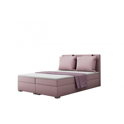 LEONTYNA 160x200 kényelmes boxspring ágy - rózsaszín