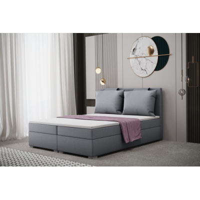 LEONTYNA kényelmes boxspring ágy 120x200 - sötétszürke