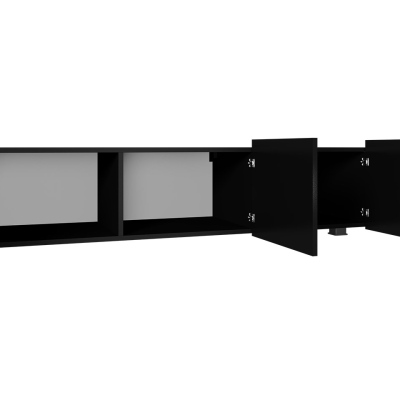 CHEMUNG TV-asztal 150 cm - fekete / fényes fekete