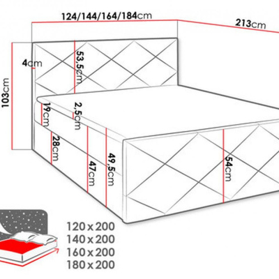 HALKA ágy matraccal és ágyráccsal - 180x200, szürke 1 + INGYENES topper