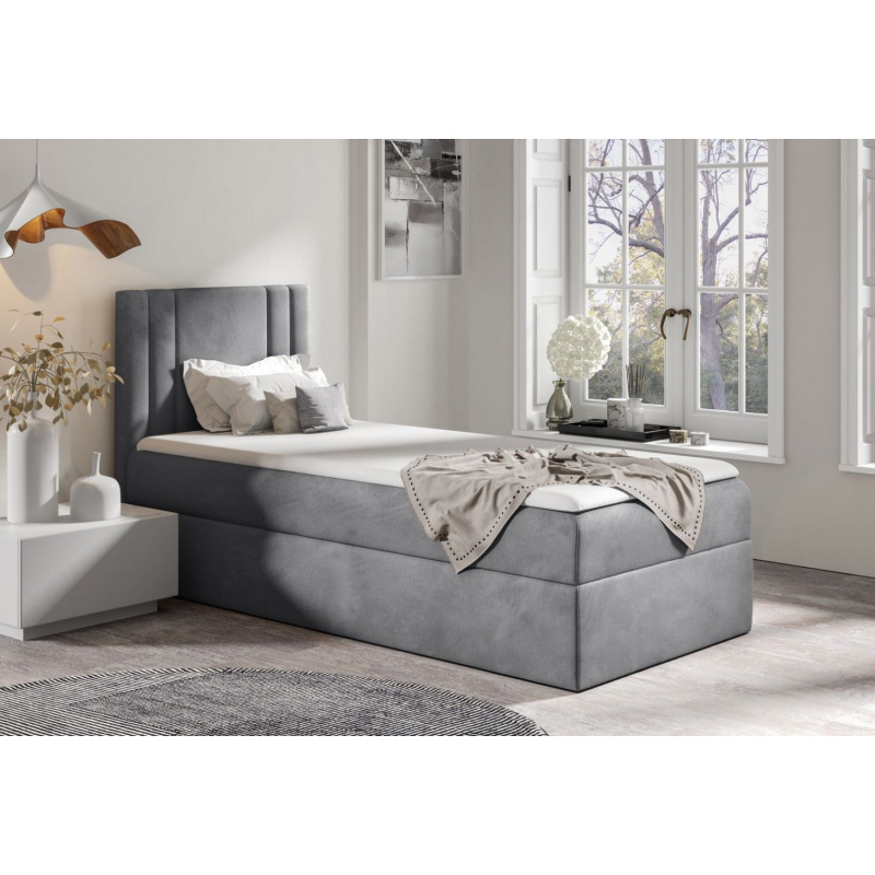 CELESTA MINI boxspring ágy - 100x200, szürke + INGYENES topper