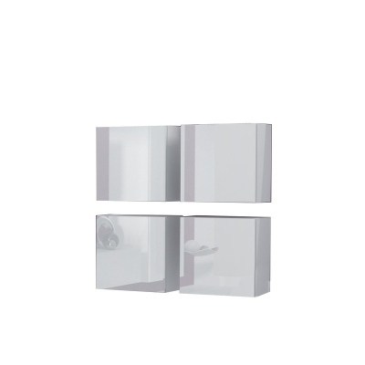 ASHTON függő szekrény készlet - fehér / fényes fehér
