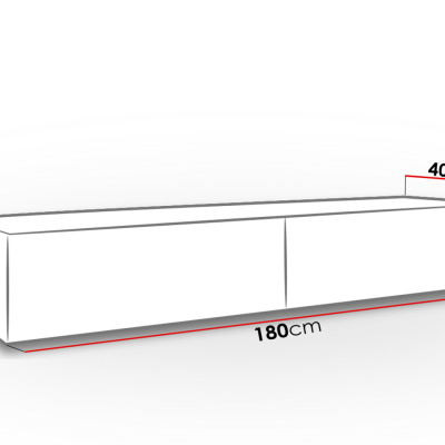 ASHTON TV-asztal 180 cm - szürke / fényes szürke