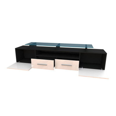 SOBRAL TV-asztal - fekete / fényes szürke