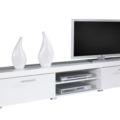 ITABUNA TV-asztal - fehér / fényes fehér