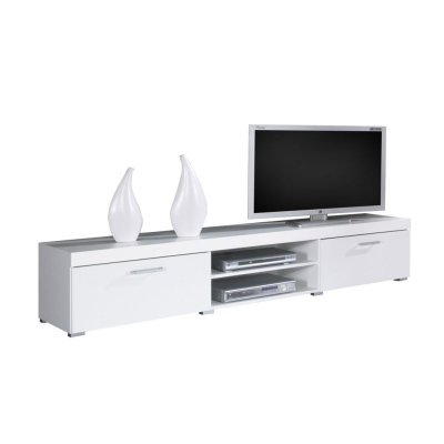 ITABUNA TV-asztal - fehér / fényes fehér