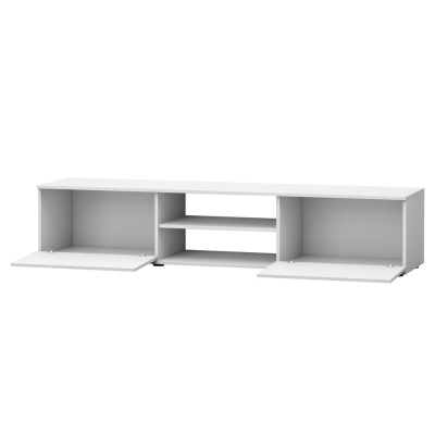 KARA 2 TV-asztal - fehér / fényes fehér