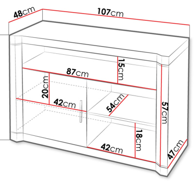 ARIKA TV-asztal - 107 cm, szarvasgomba tölgy