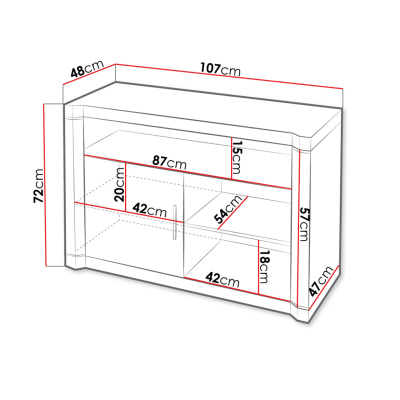 ARIKA TV-asztal - 107 cm, szarvasgomba tölgy