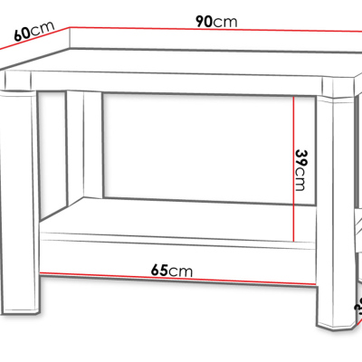 ARIKA dohányzóasztal - 90 cm, szarvasgomba tölgy