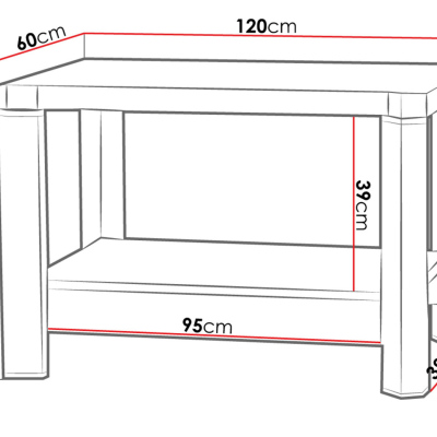 ARIKA dohányzóasztal - 120 cm, szarvasgomba tölgy