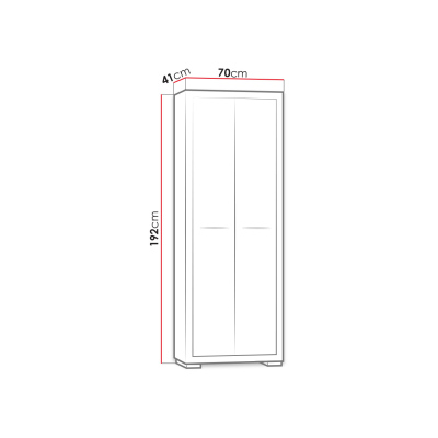 ITUNI kétajtós gardróbszekrény 70 cm - santana tölgy