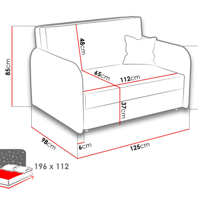 BELA LOFT 2 kétszemélyes kanapéágy - bézs