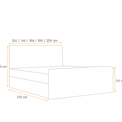 IVANA 1 LUX kárpitozott boxspring ágy - 160x200, szürke + INGYENES topper