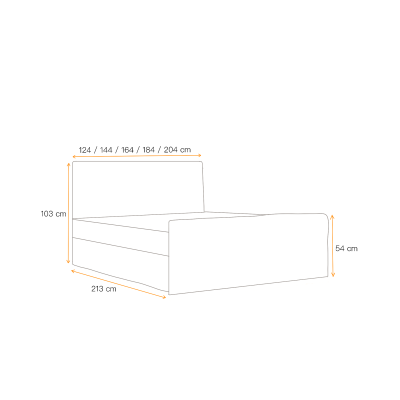 IVANA 1 LUX kárpitozott boxspring ágy - 160x200, szürke + INGYENES topper