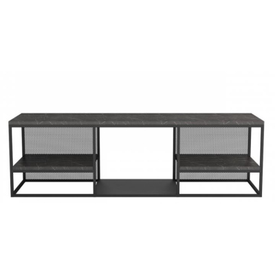 TONDELA TV-asztal - fekete / sötét márvány