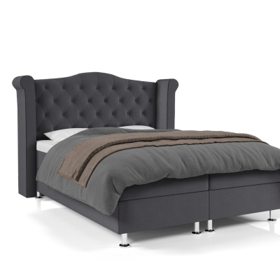 ELSA kárpitozott ágy - 120x200, fekete