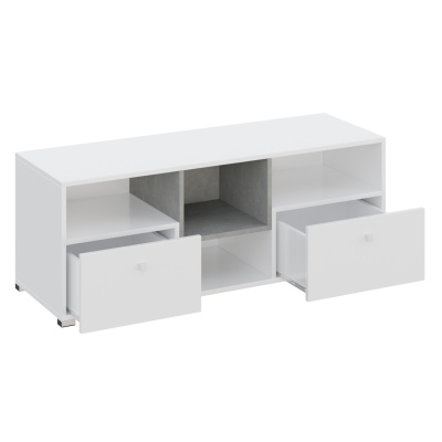 MUONIO TV-asztal - tölgy / beton / fehér
