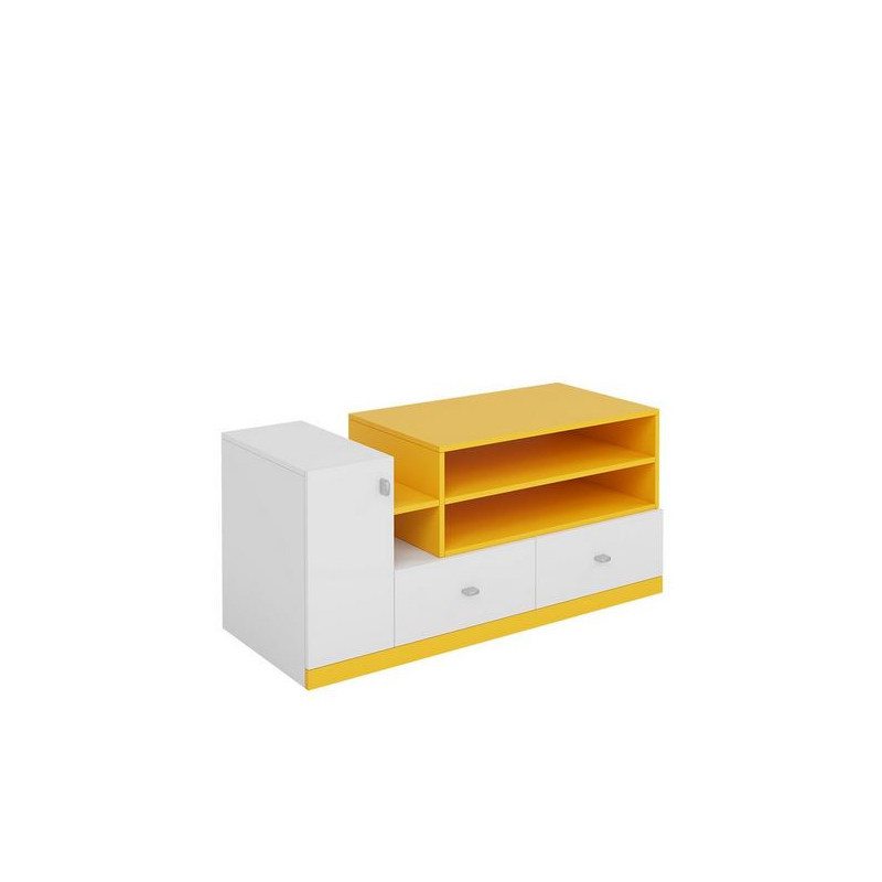 HARKA gyerek TV-asztal - fehér / sárga
