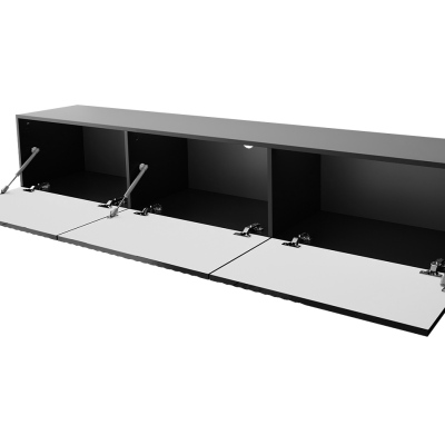 HUNE TV-asztal - fekete / fényes fekete