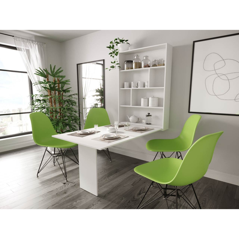 OMBO modern összecsukható étkezőasztal - fehér