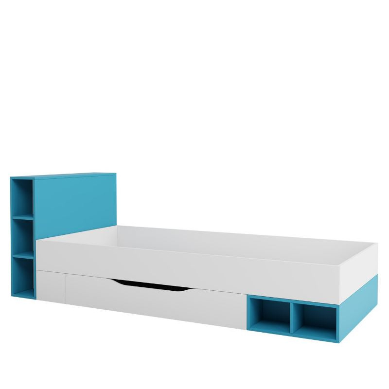 HARKA ágy gyerekszobába 90x200 - fehér / kék