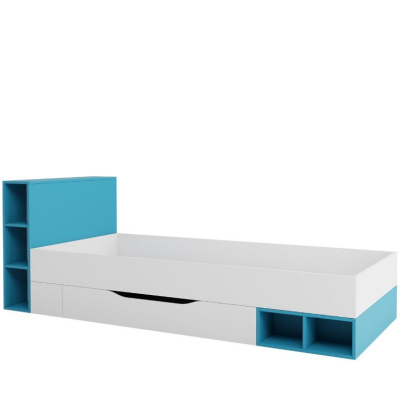 HARKA ágy gyerekszobába 90x200 - fehér / kék