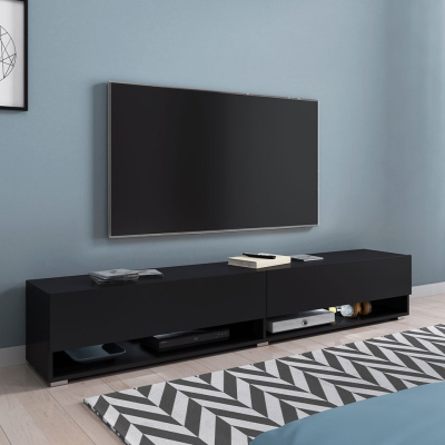 WILLA A TV-asztal 180 cm RGB LED világítással - fekete