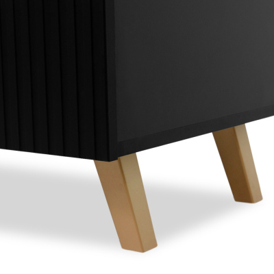 CRATO TV-asztal elektromos kandallóval - fekete / arany
