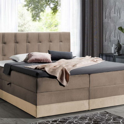 SANDIA boxspring franciaágy 180x200 - barna + INGYENES topper