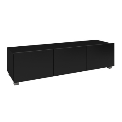 CHEMUNG TV-asztal 150 cm - fekete / fényes fekete