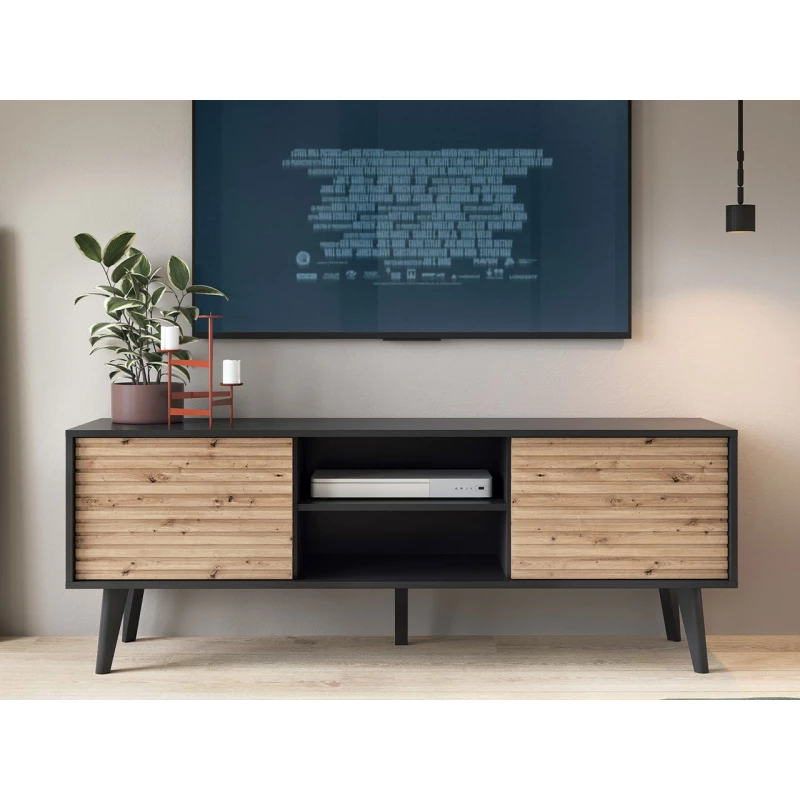 VALENTIN TV-asztal - artisan tölgy / fekete