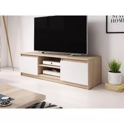 KIKUKO TV-asztal - sonoma tölgy / fehér