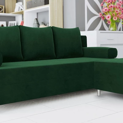 ELZA kinyitható kanapé zsámollyal - zöld 3
