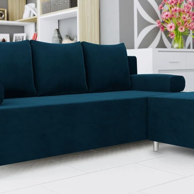 ELZA kinyitható kanapé zsámollyal - kék 2