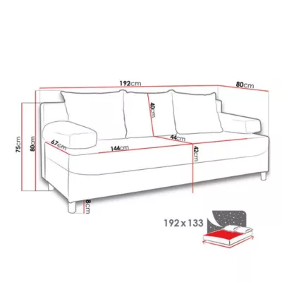 ELZA kinyitható kanapé zsámollyal - zöld 3