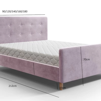 NESSIE egyszemélyes ágy tárolóhellyel - 90x200, rózsaszín