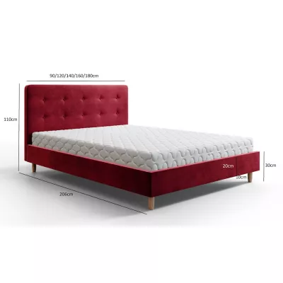 NOOR egyszemélyes ágy tárolóhellyel - 90x200, piros